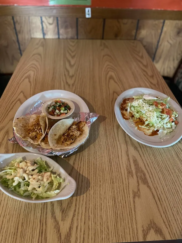 Enchiladas Supreme and Fish Tacos